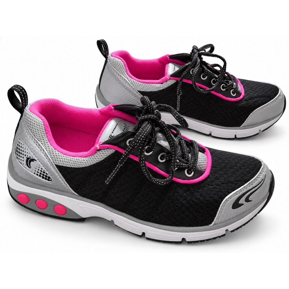 Therafit Roadster Women's 9 Black Gray Pink Athletic Walking Shoes W51303J